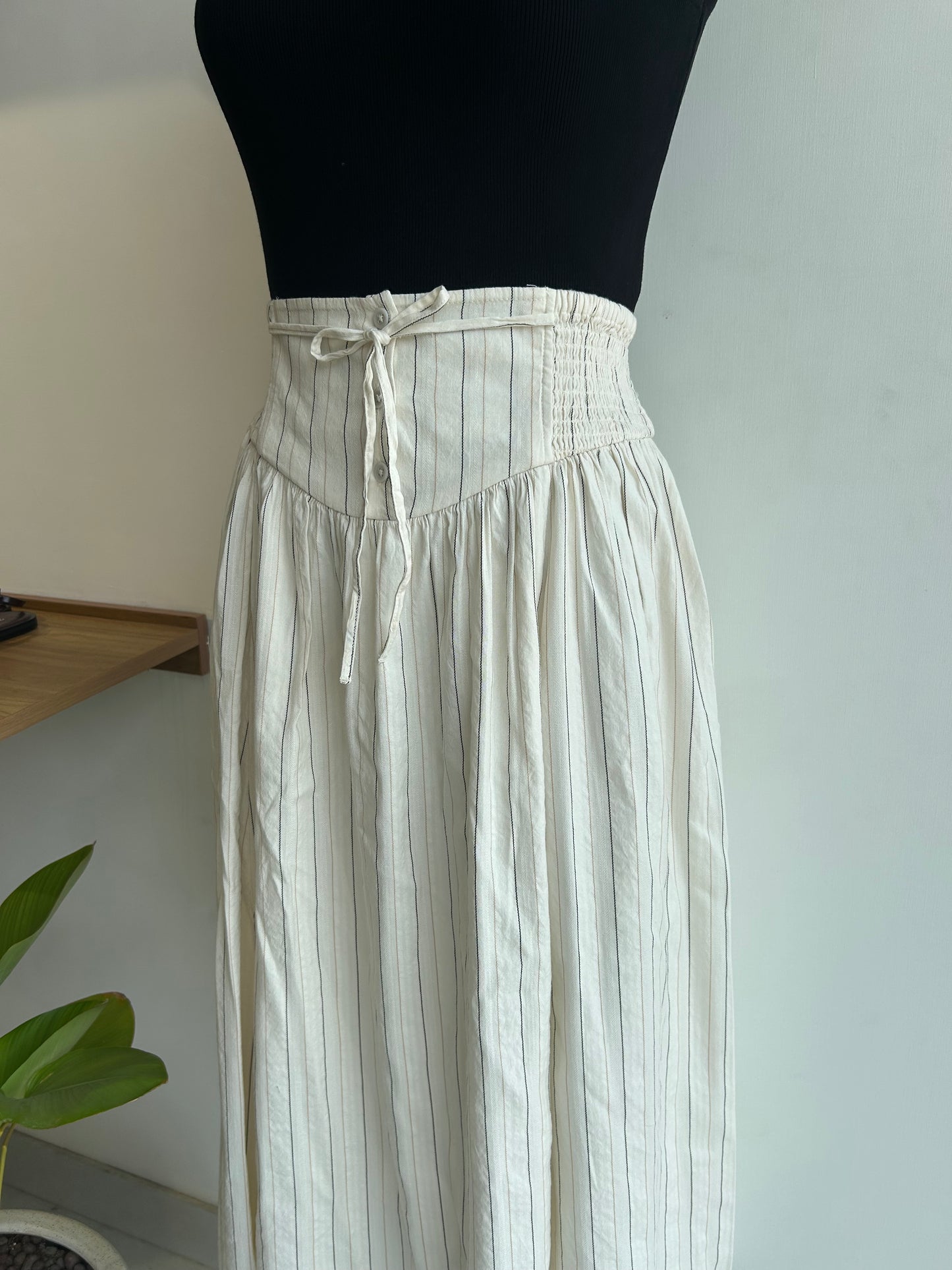 Skirt-Midi Stripe Skirt