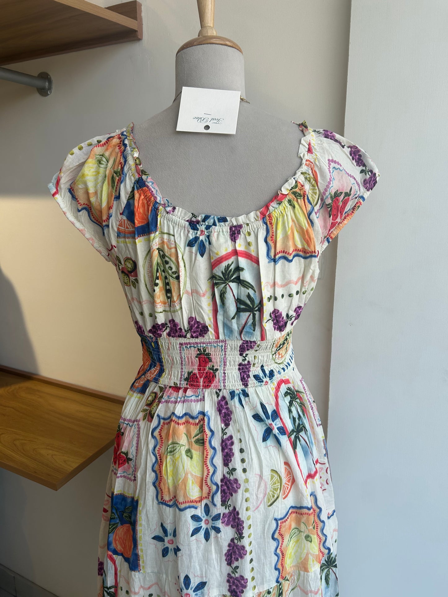 Smocked Waist Multicolour Dress