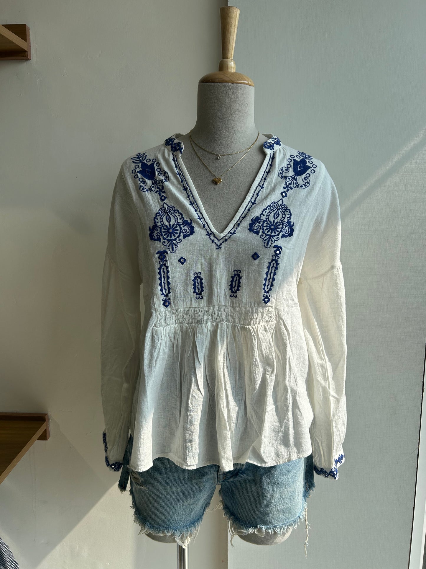 Zara embroidered top