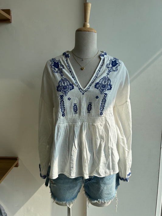 Zara embroidered top