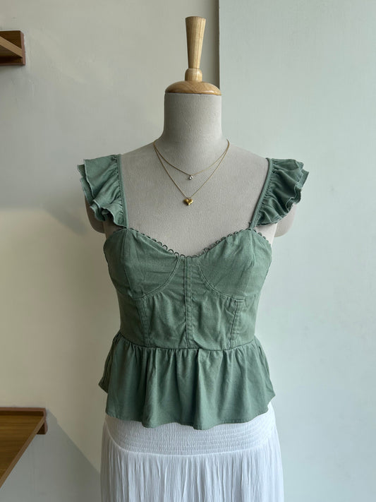 Sage green bustier top