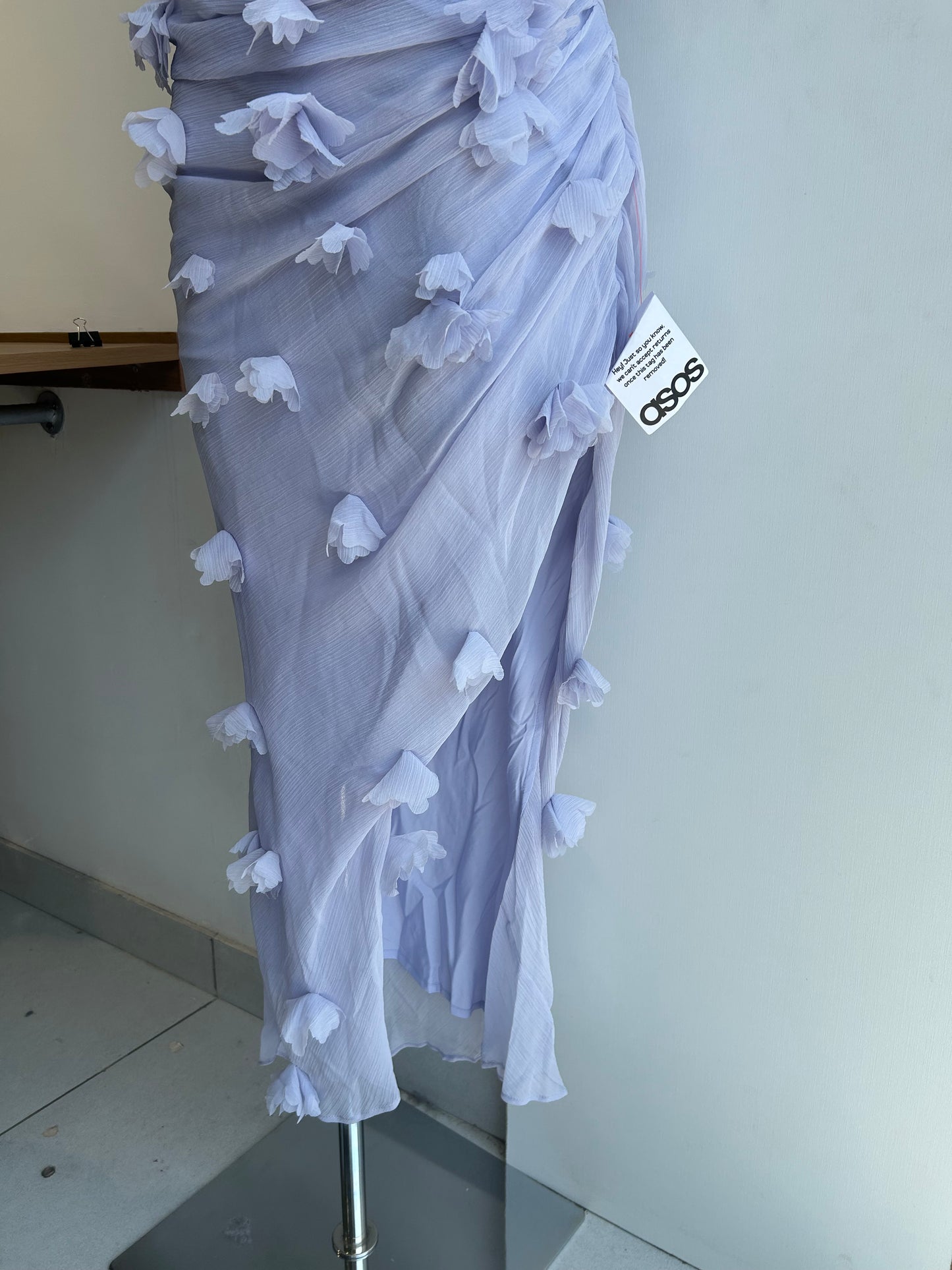 ASOS Flower Draped Ruffle Sleeve Dress