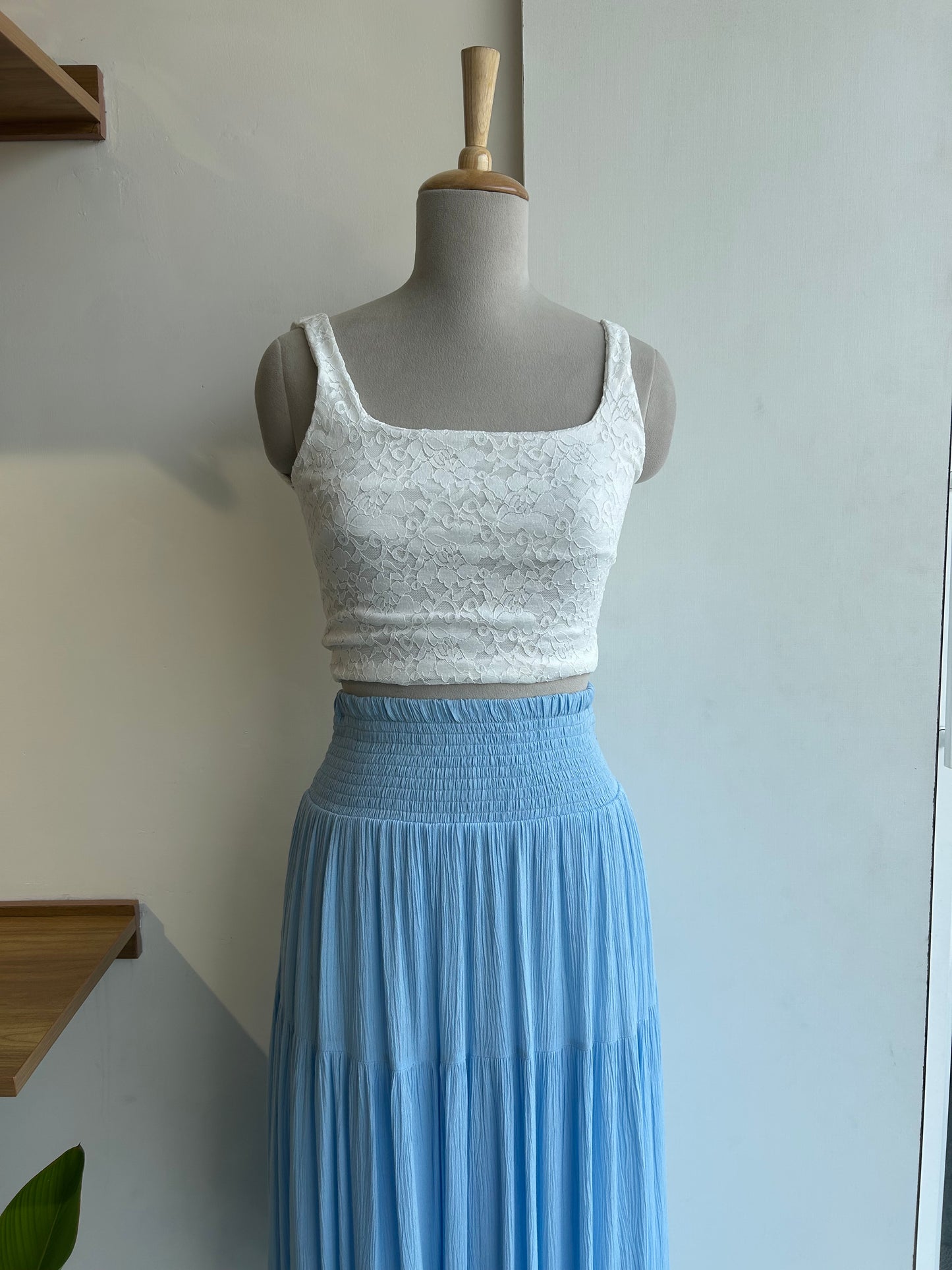 Skirt Japna Blue Smocked