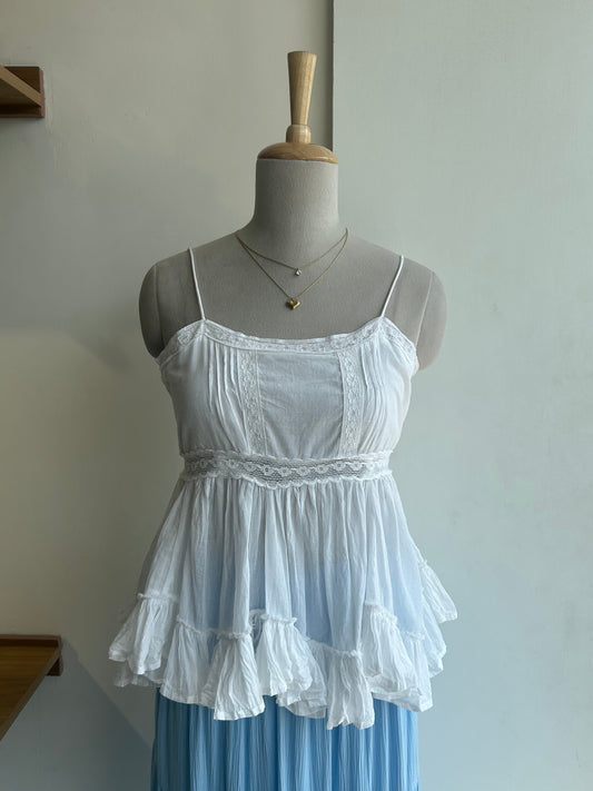White peplum top