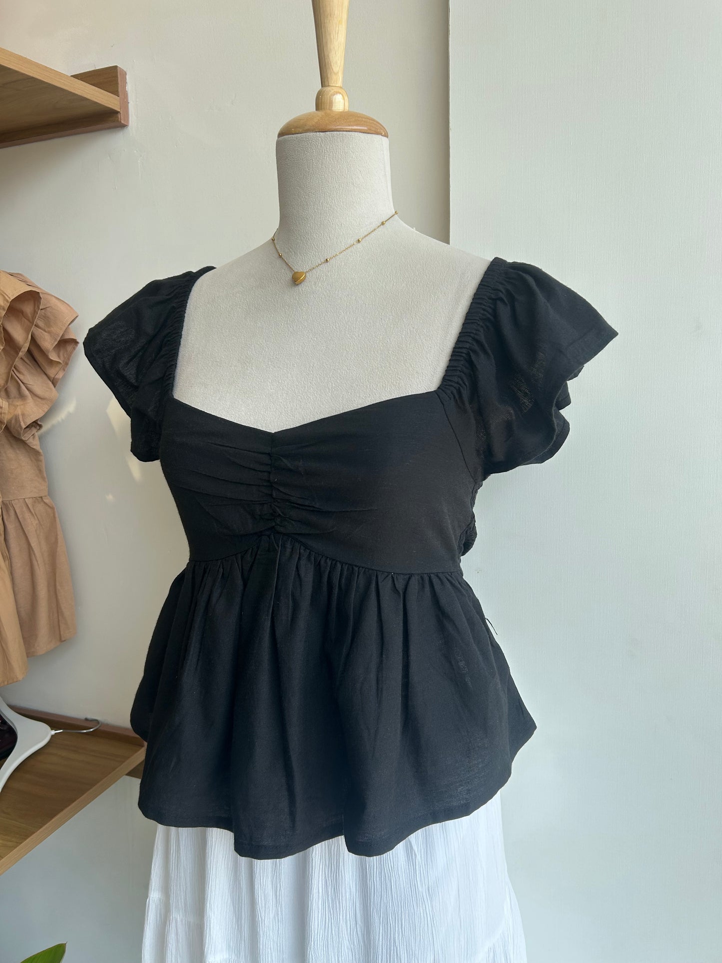 Japna Black Peplum Top