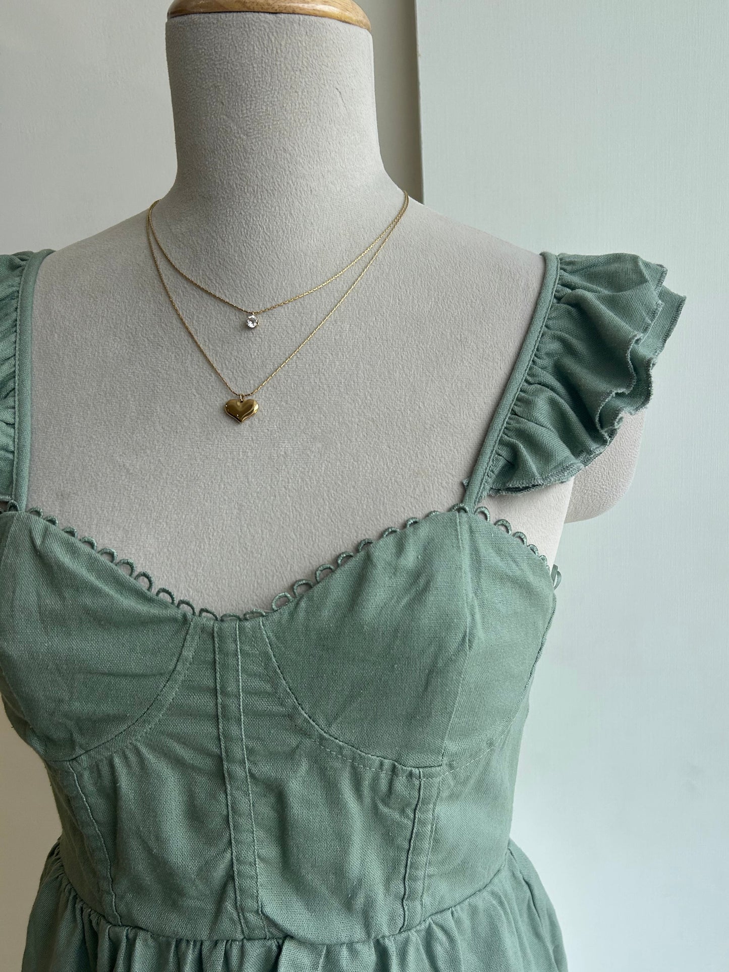 Sage green bustier top