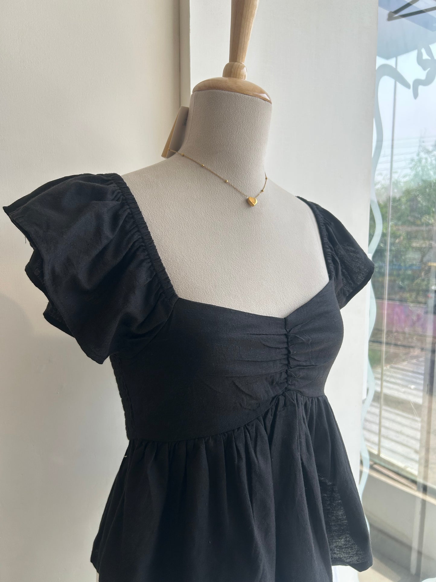 Japna Black Peplum Top