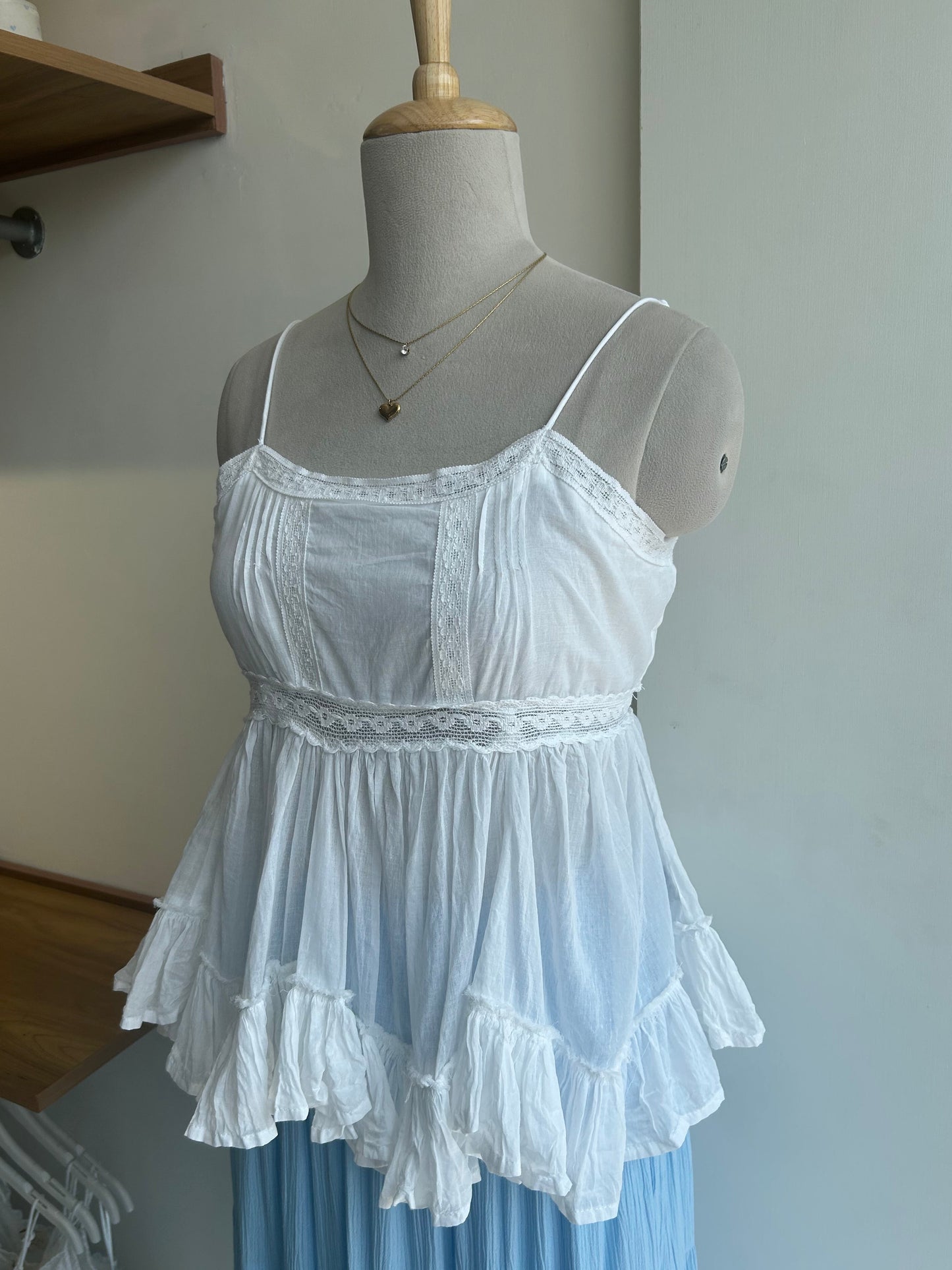 White peplum top
