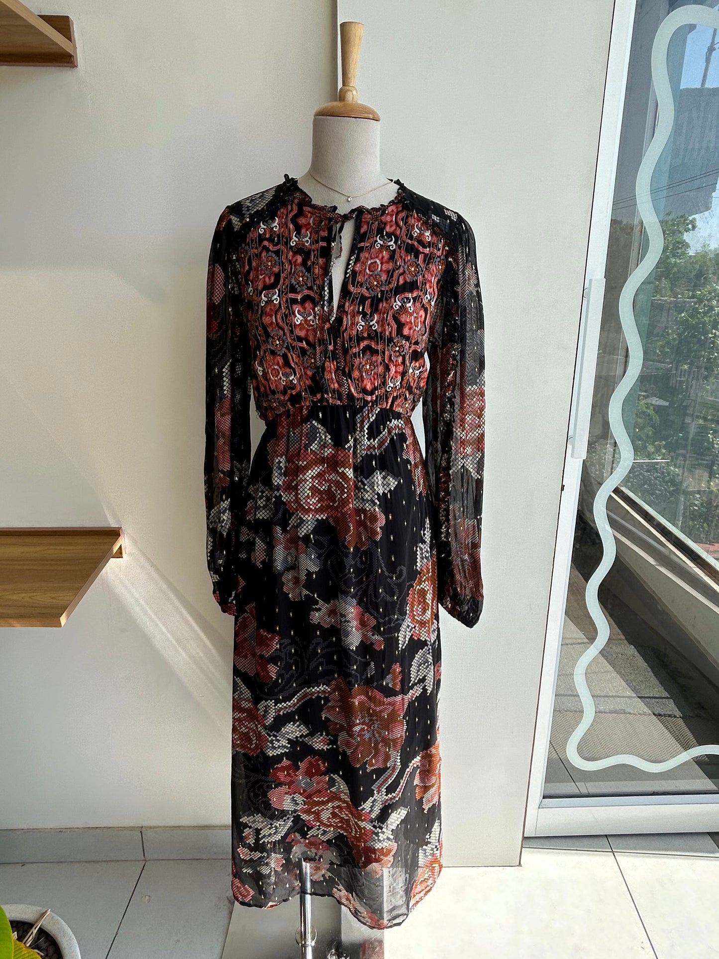 RiverIsland Black Floral Dress