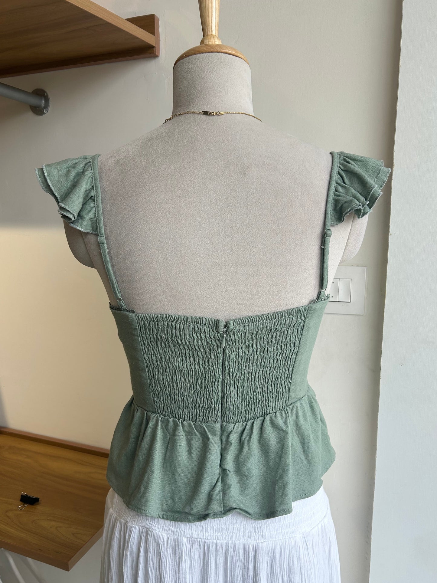 Sage green bustier top