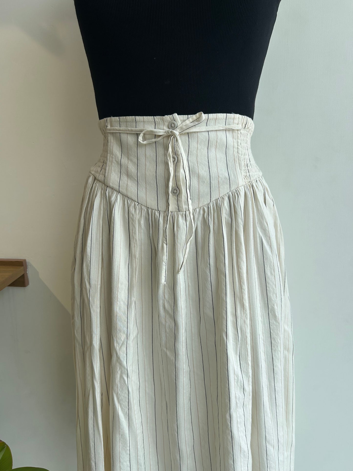 Skirt-Midi Stripe Skirt