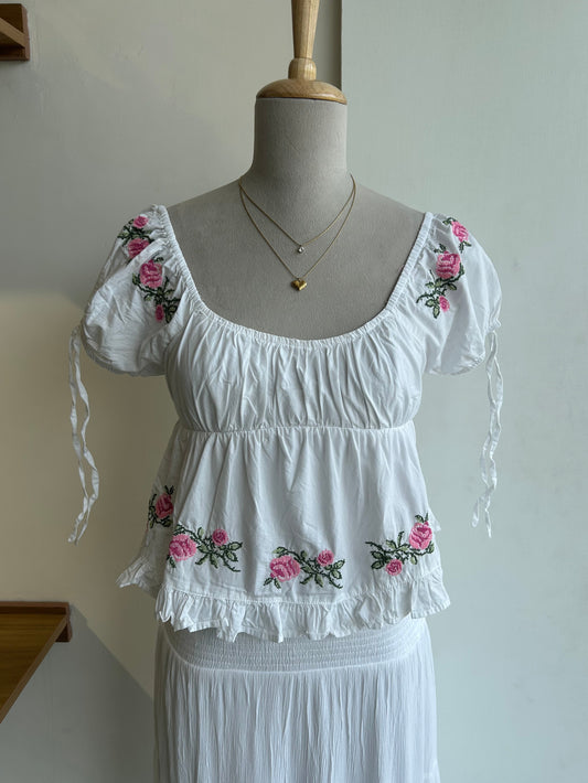Japna floral embroidered top