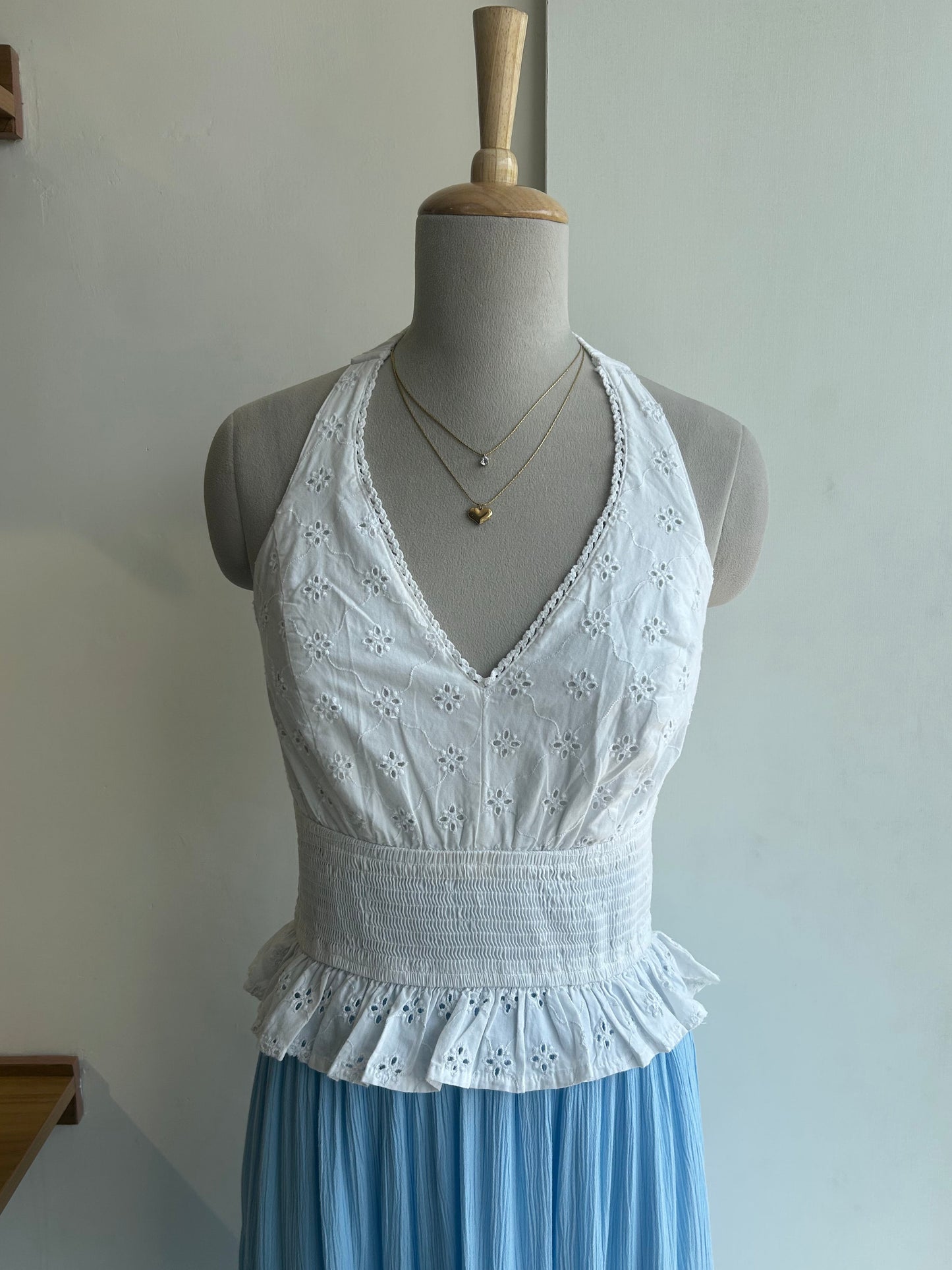 Japna halter neck eyelet top