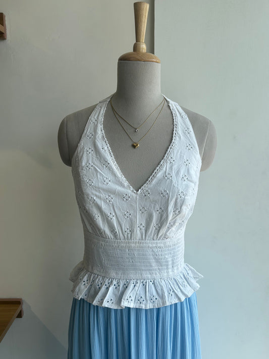 Japna halter neck eyelet top