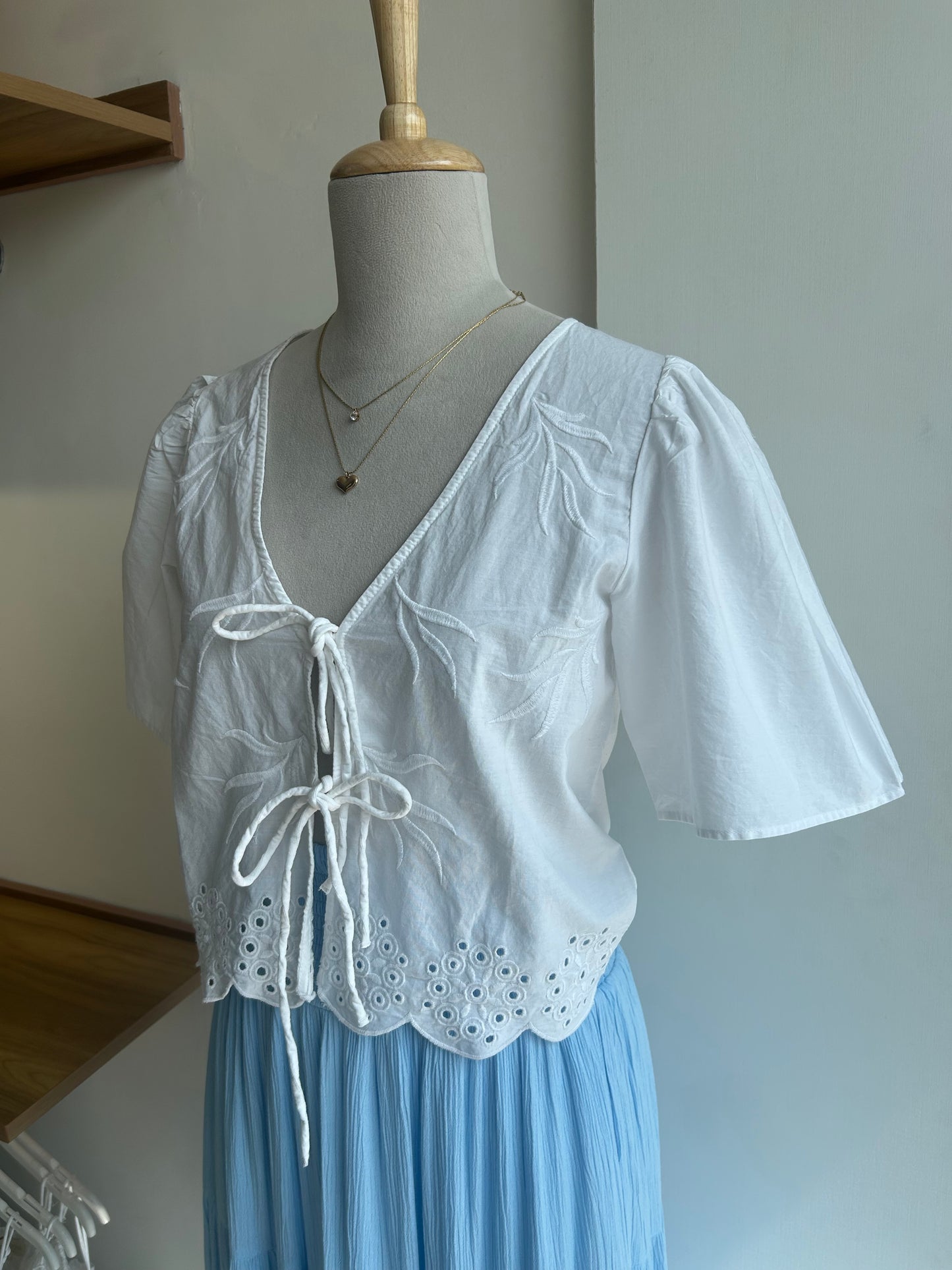 ASOS front tie cropped blouse