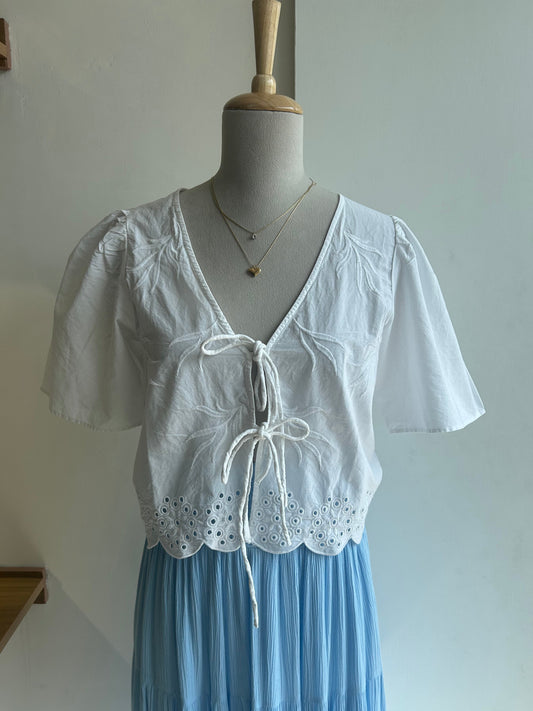 ASOS front tie cropped blouse