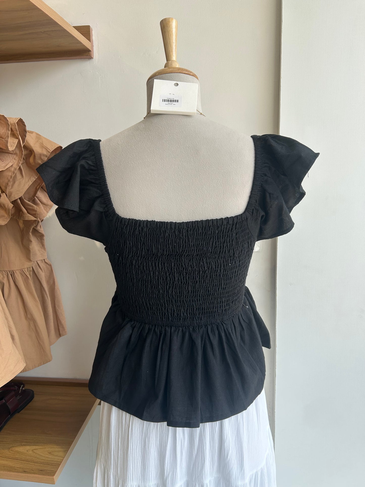 Japna Black Peplum Top
