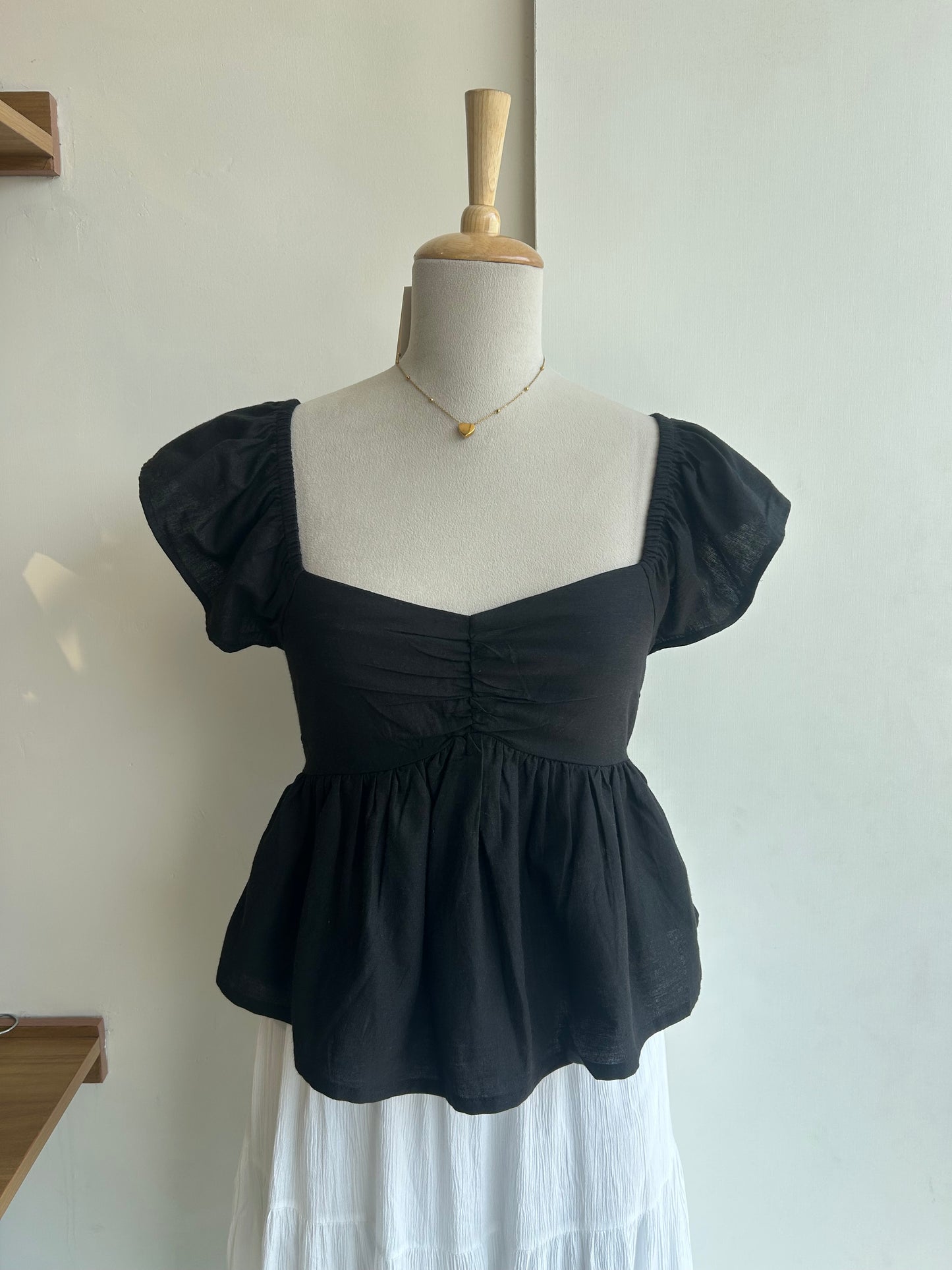Japna Black Peplum Top
