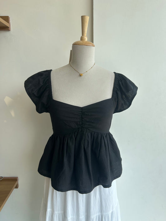 Japna Black Peplum Top