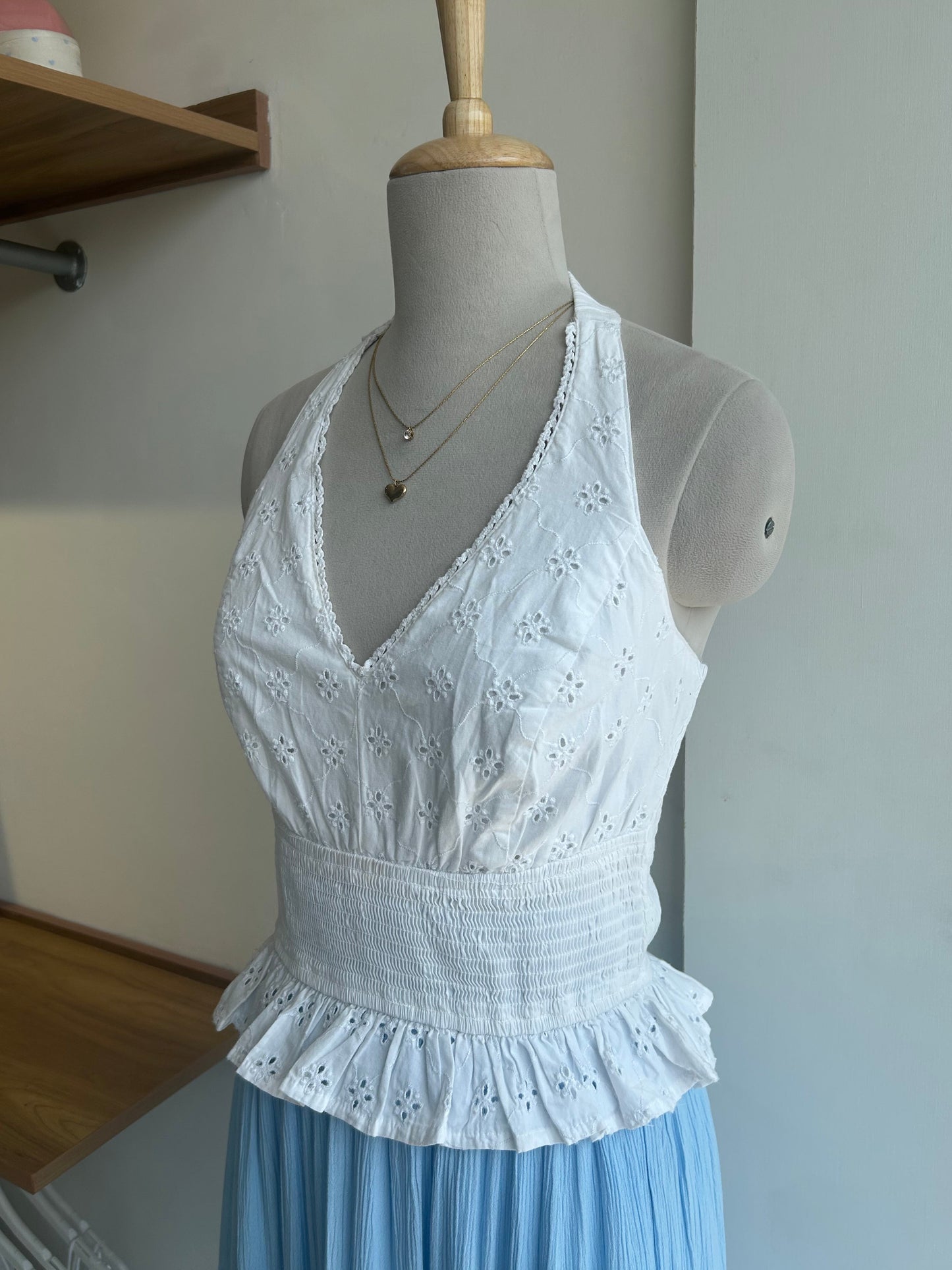 Japna halter neck eyelet top