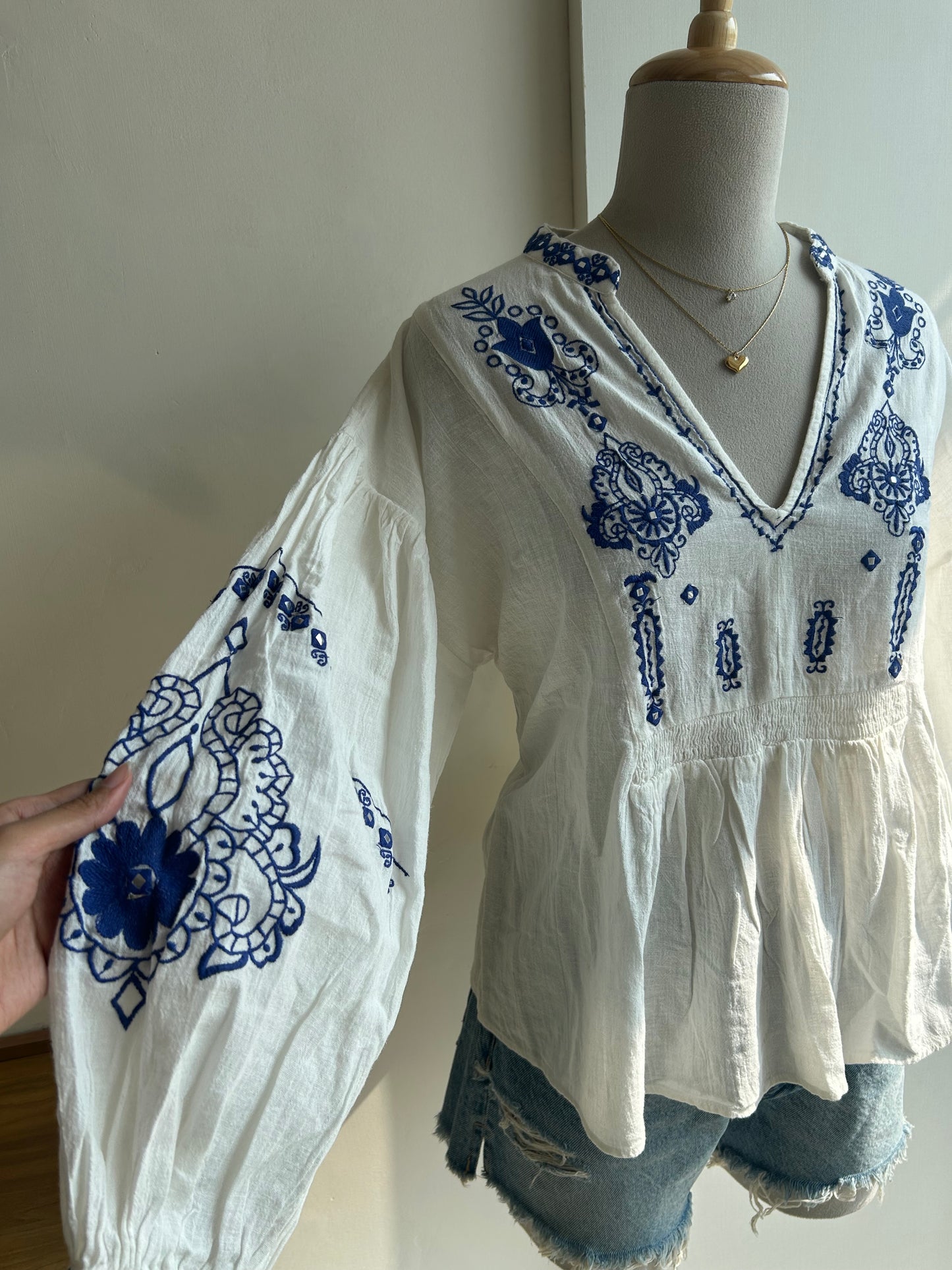 Zara embroidered top