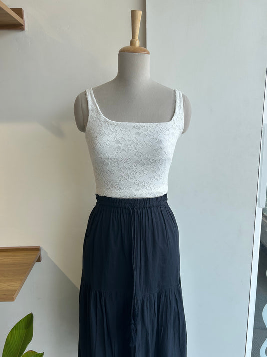Skirt-Black Cutwork