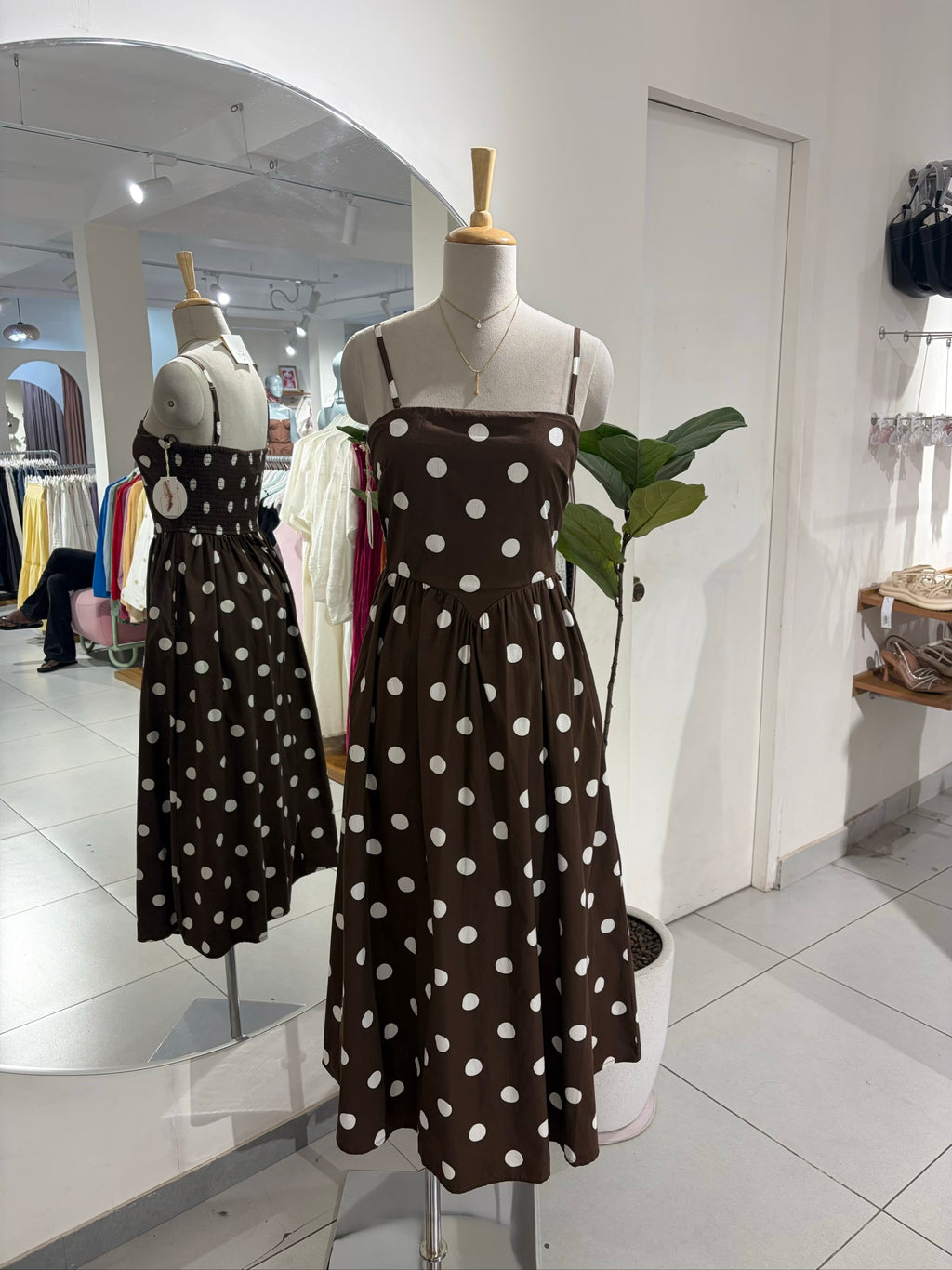 Brown Polka Dress