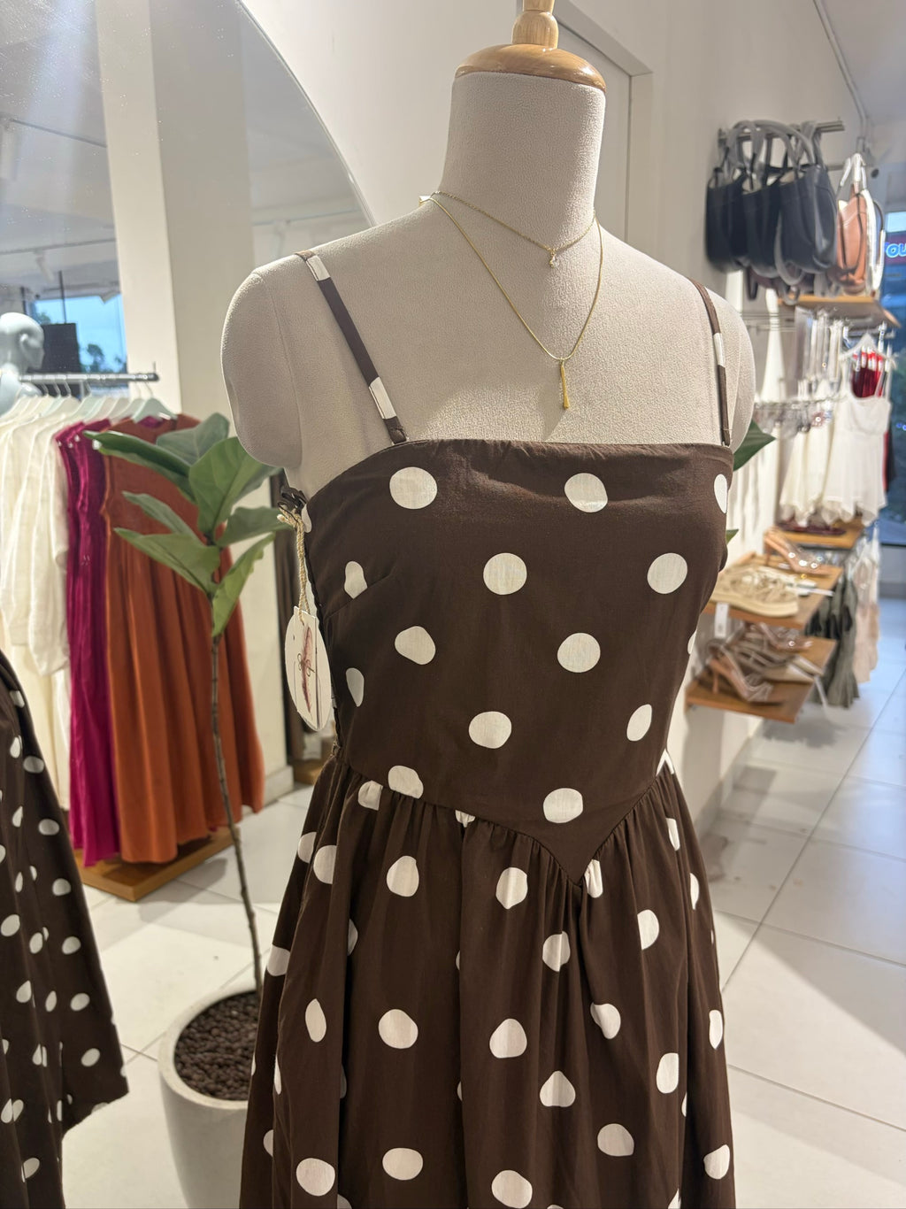 Brown Polka Dress