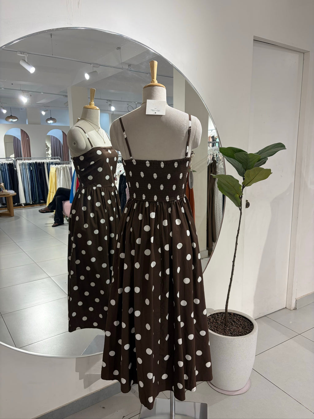 Brown Polka Dress
