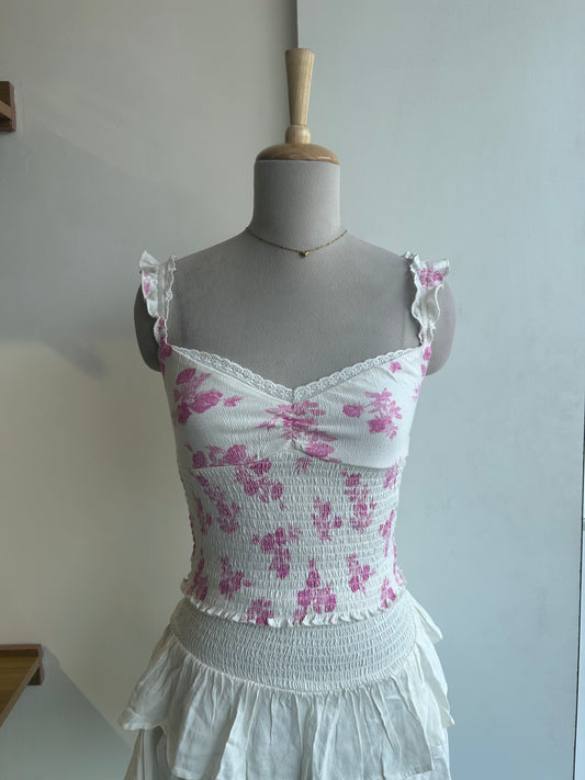 Smocked Floral Top