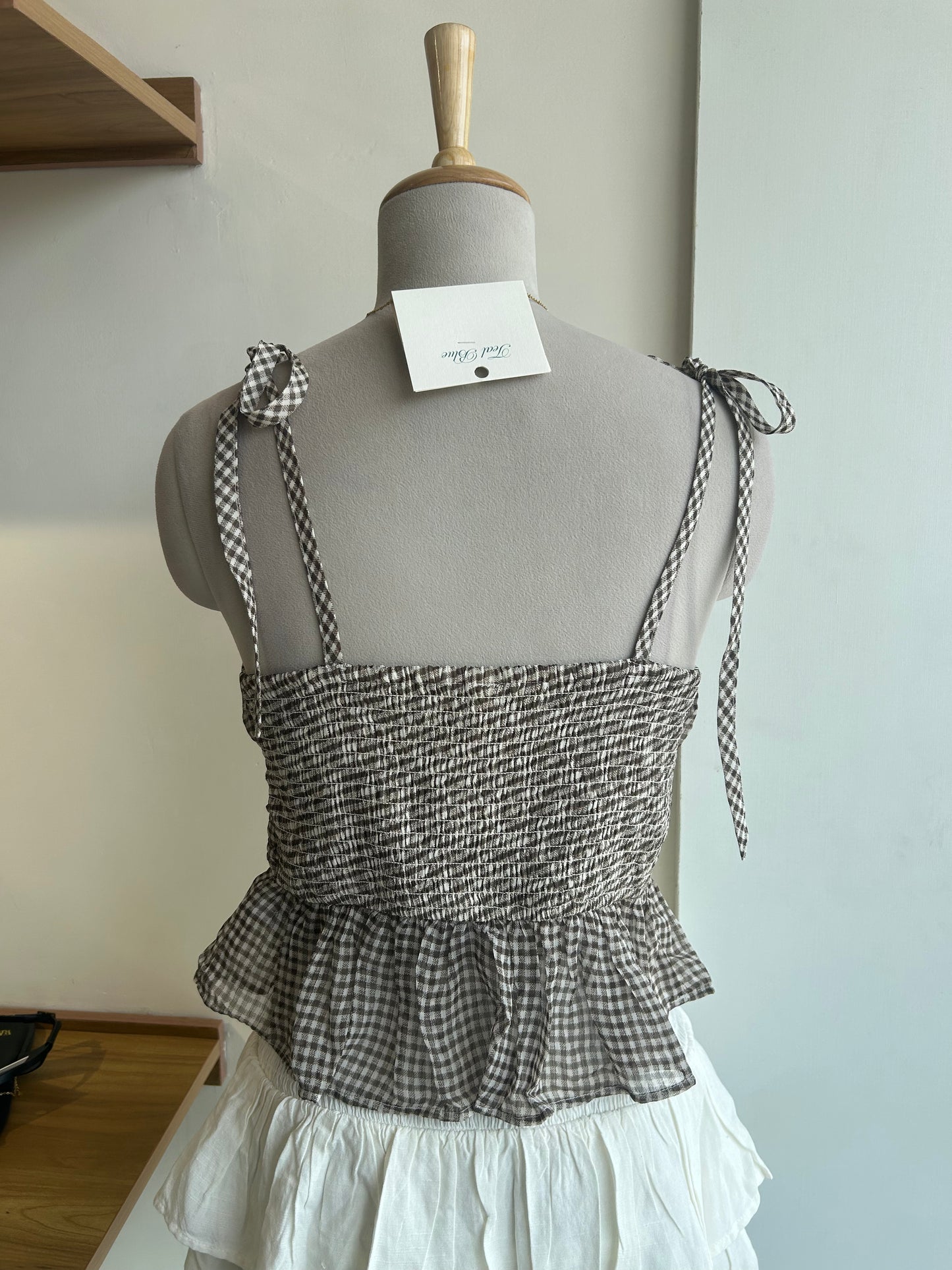 American Eagle Brown Check Top
