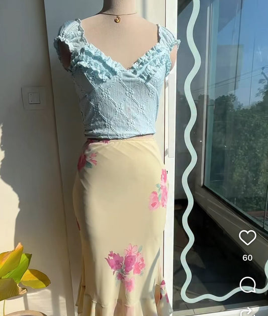 Yellow Floral Skirt