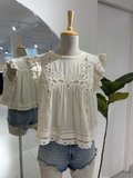 Anthropologie Lace Flutter Top