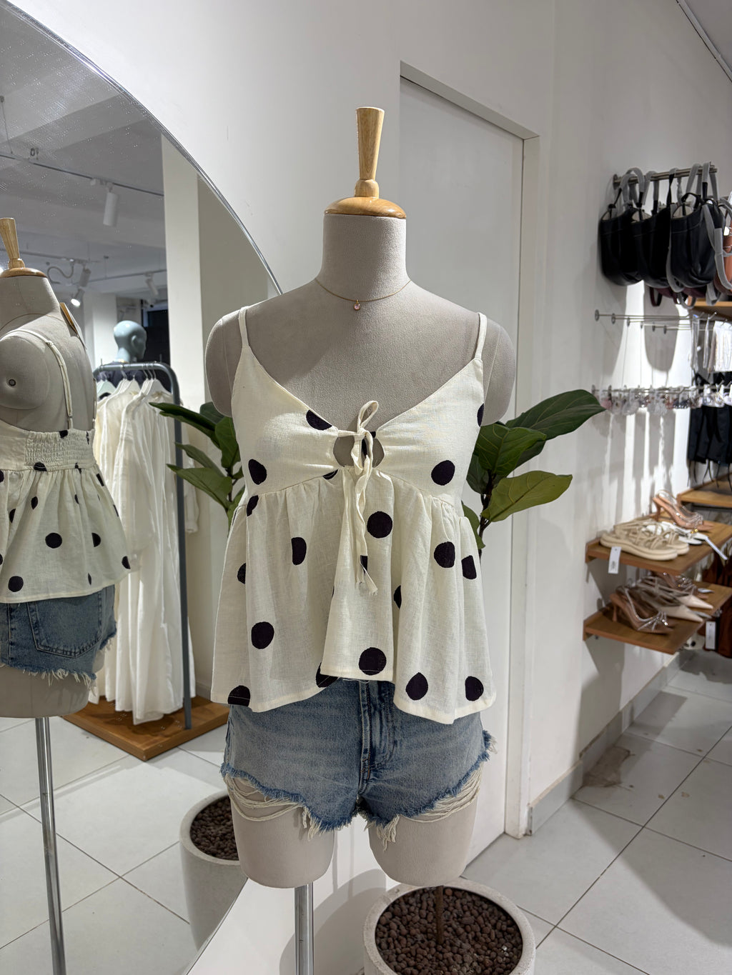 Black Polka Cami Top