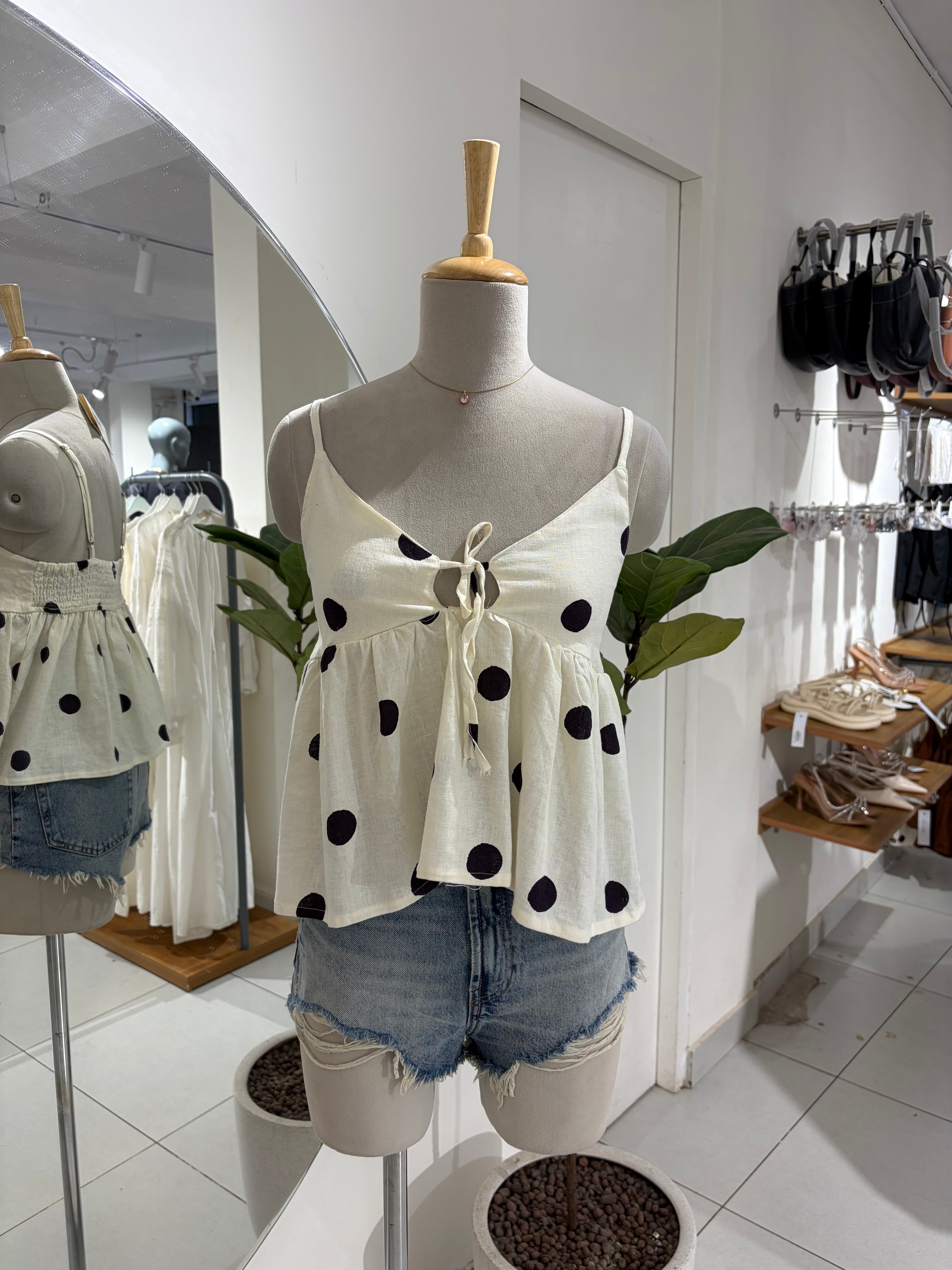 Black Polka Cami Top