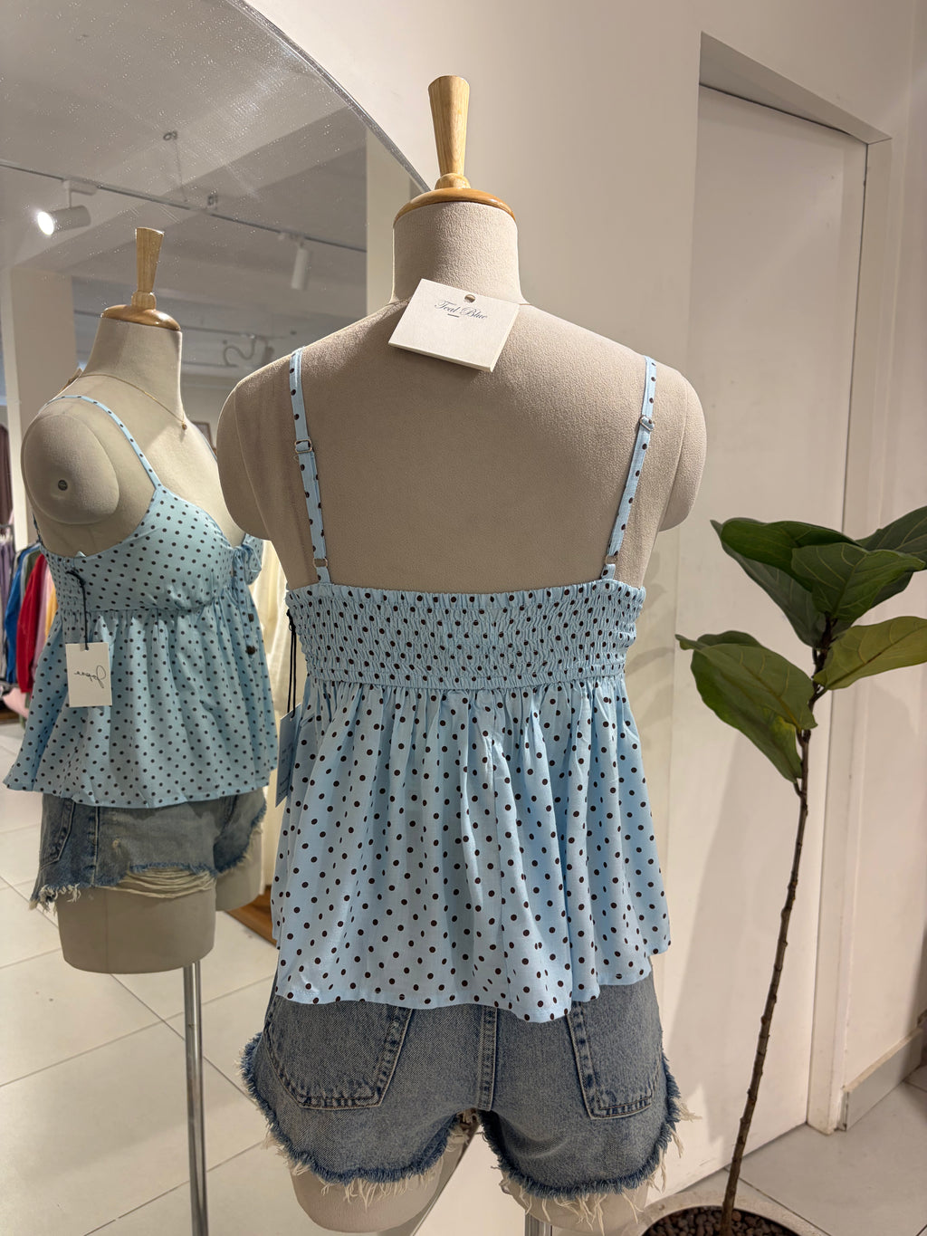 Blue Polka Cami Top