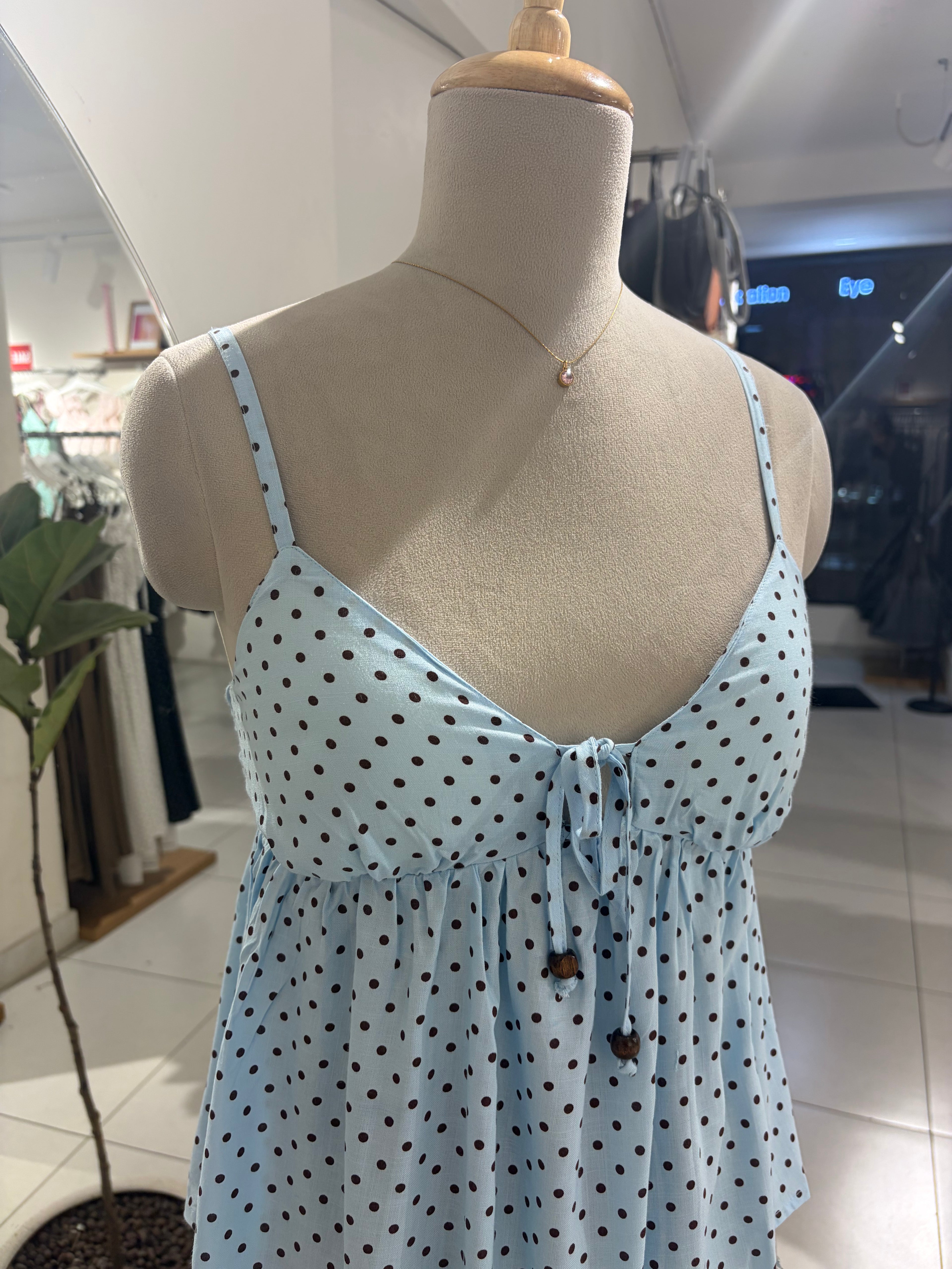 Blue Polka Cami Top