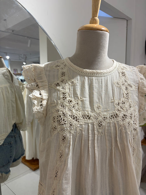 Anthropologie Lace Flutter Top
