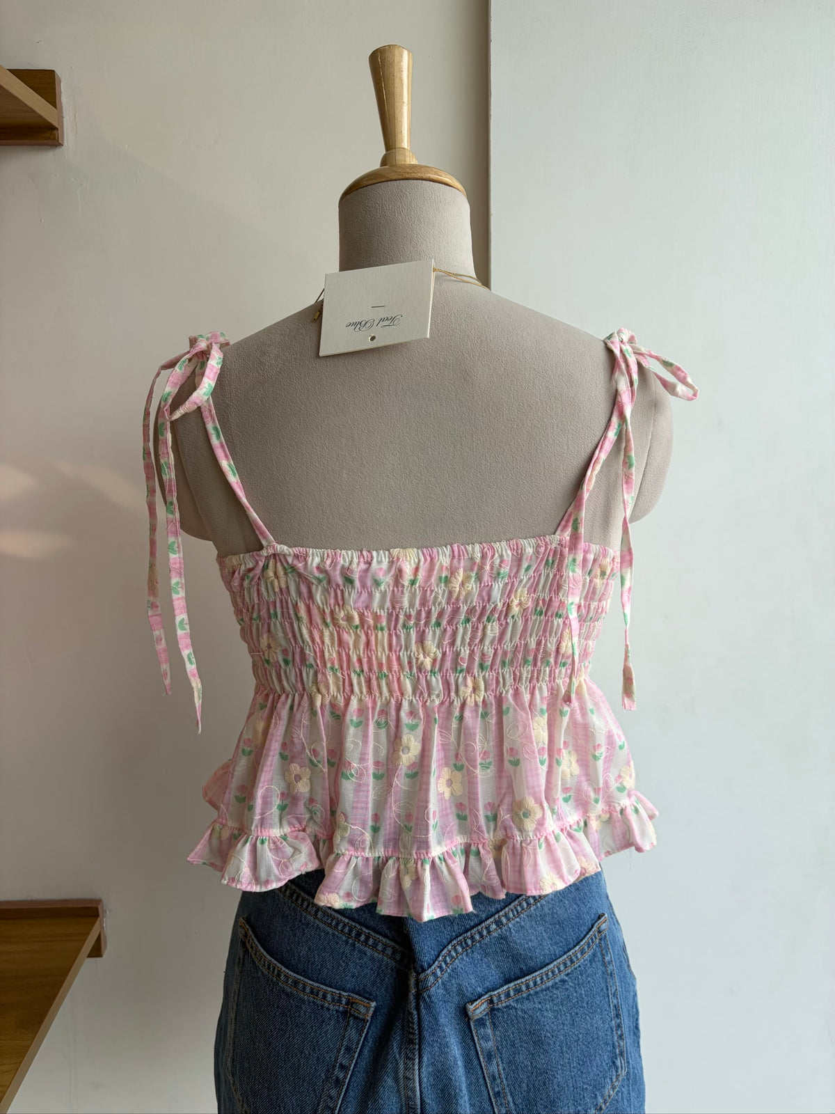 Pink Floral Bustier Top