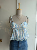 Blue Floral Bustier Top