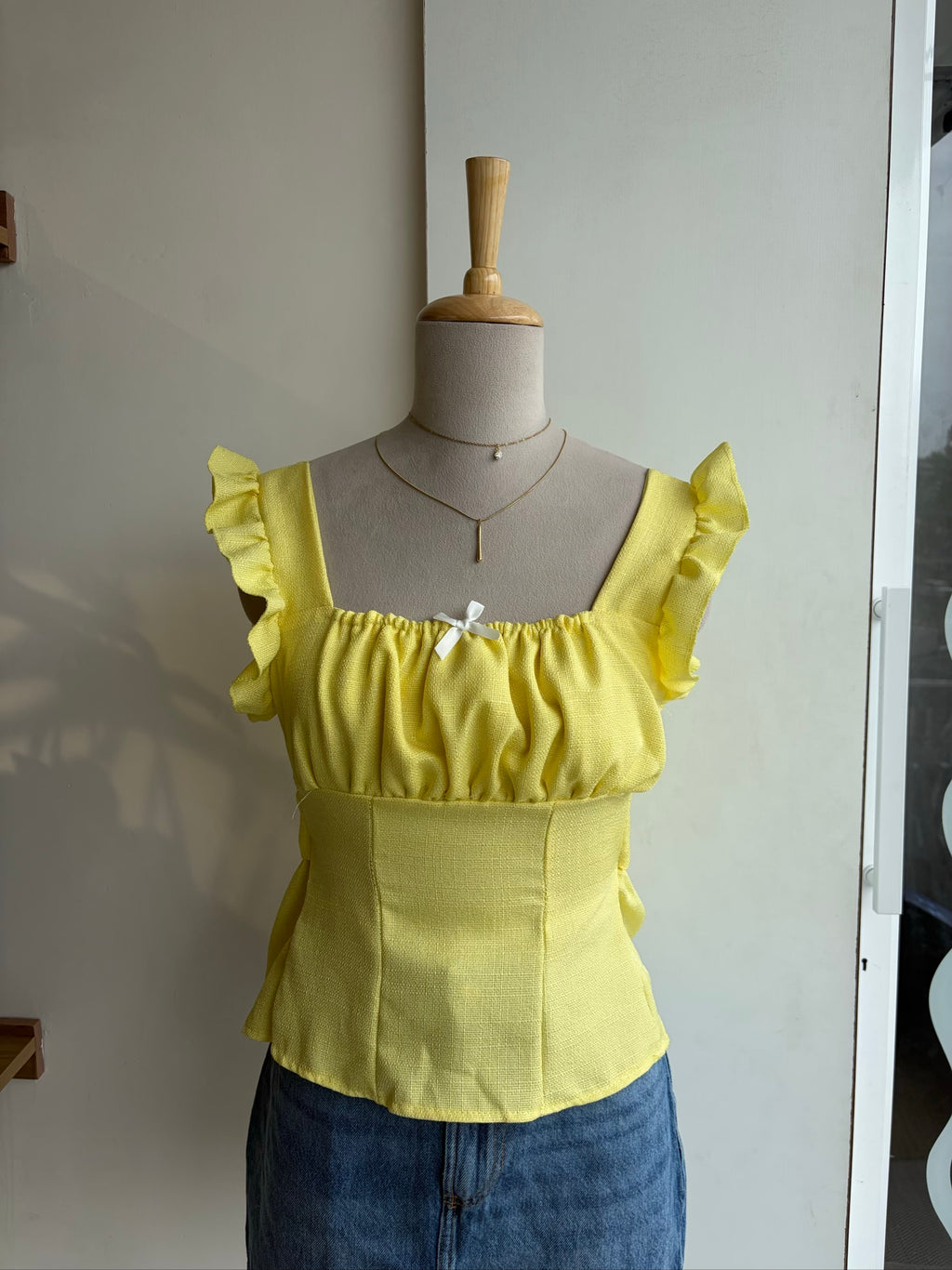 Yellow Back Tie Top