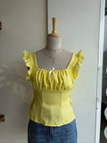 Yellow Back Tie Top