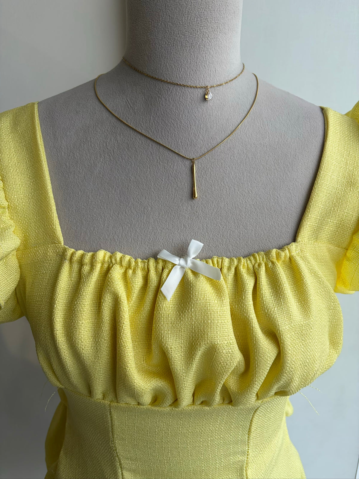 Yellow Back Tie Top