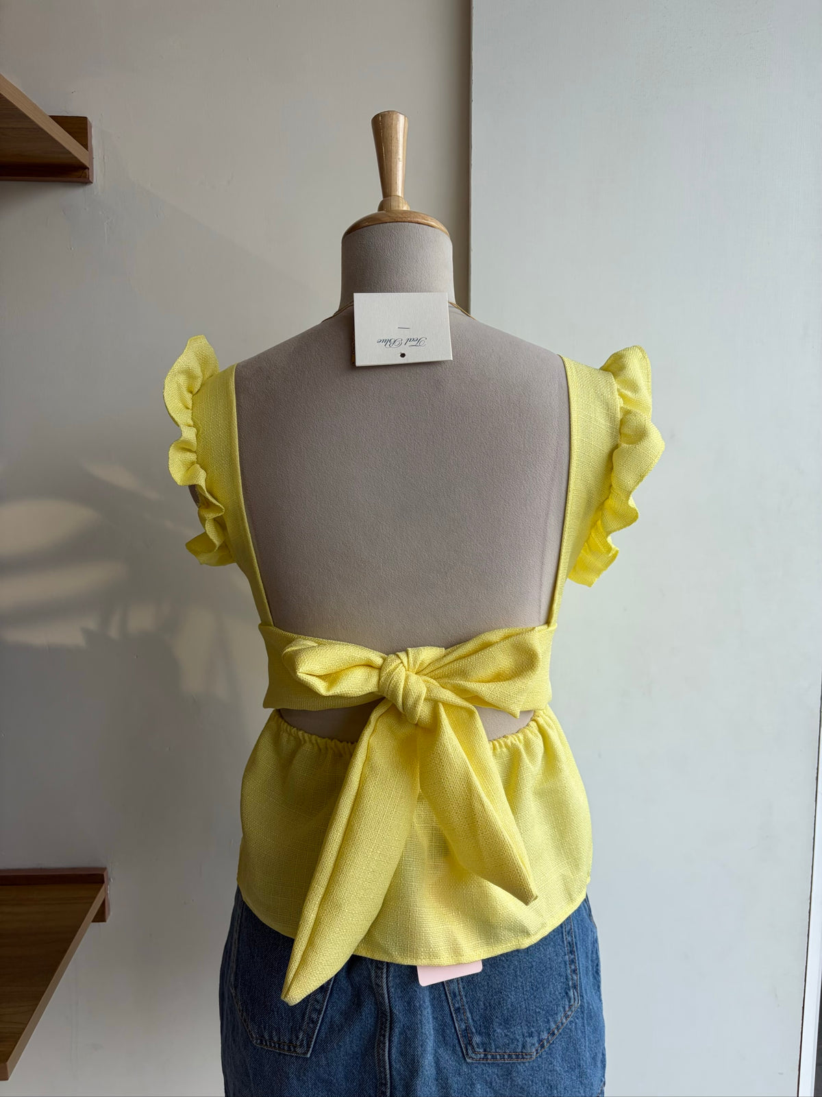 Yellow Back Tie Top