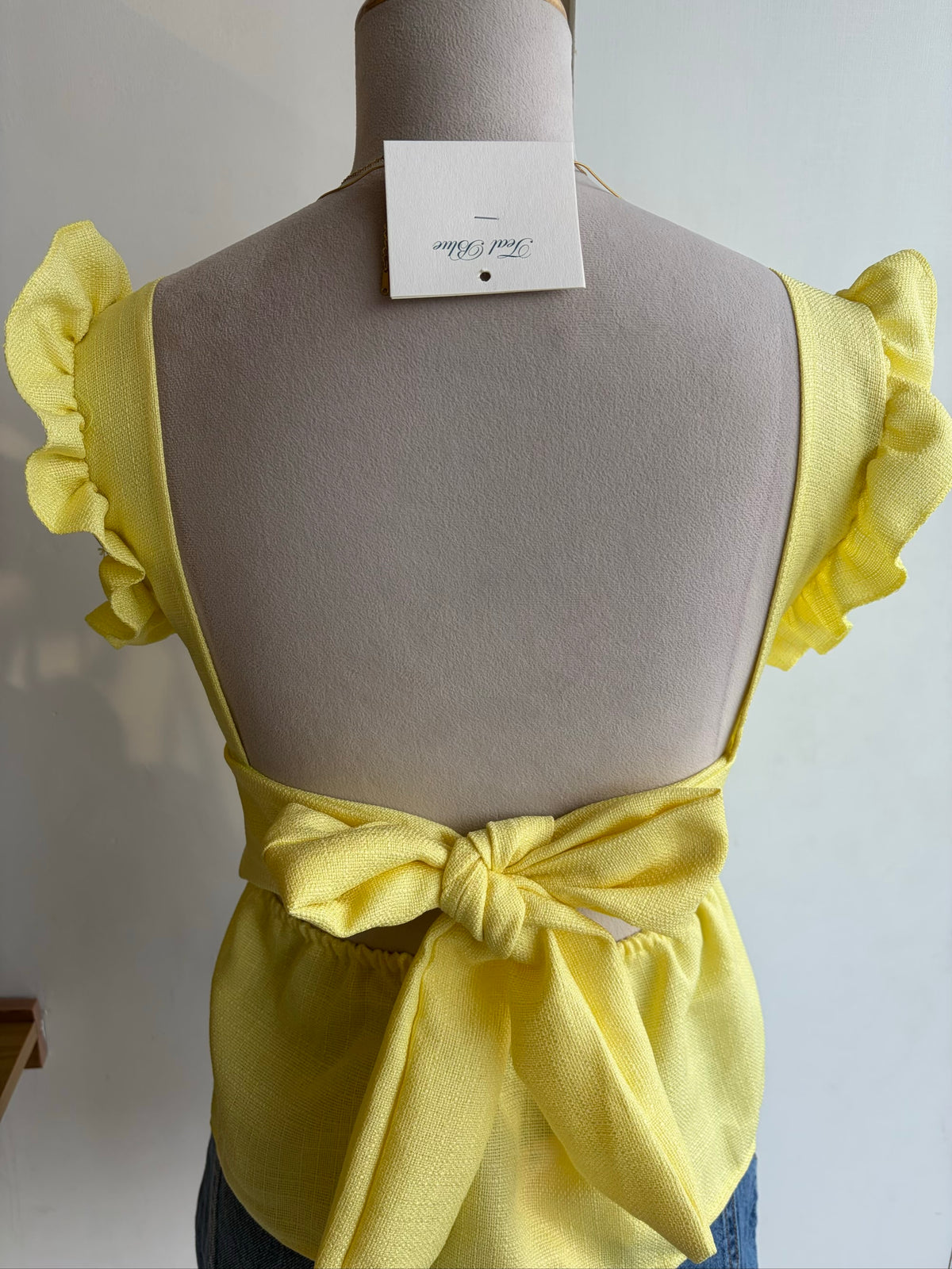 Yellow Back Tie Top