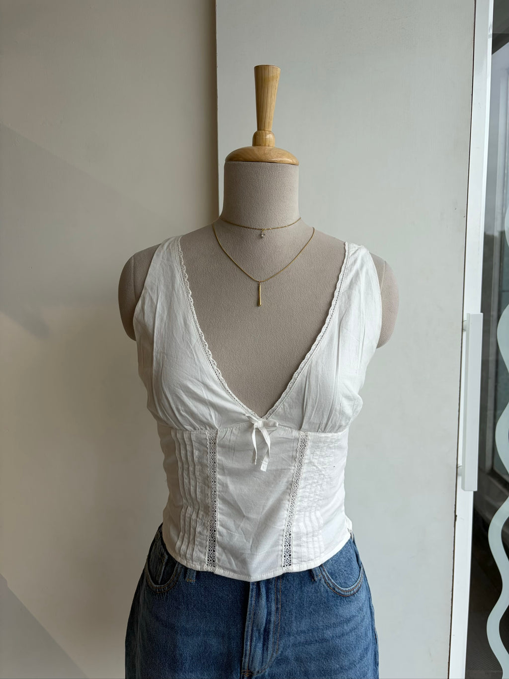White V Neck Top
