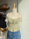 American Eagle Corset Peplum Top
