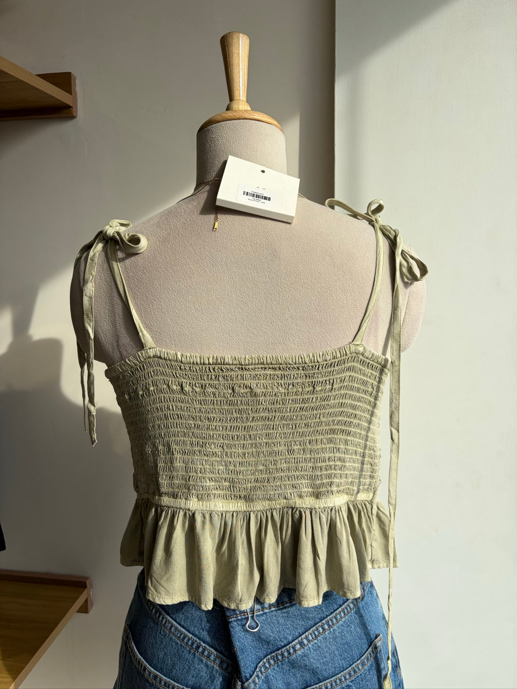 American Eagle Corset Peplum Top