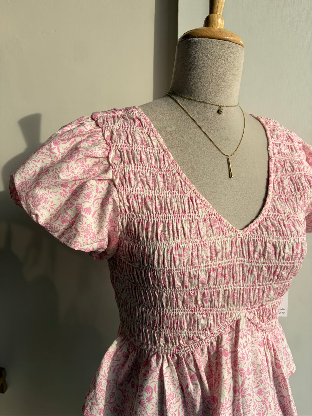Pink Floral Peplum Top