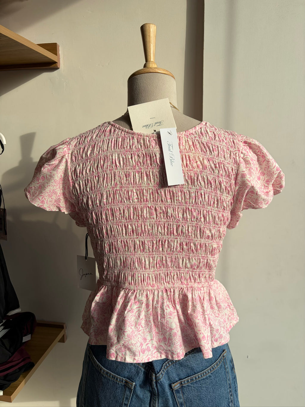 Pink Floral Peplum Top